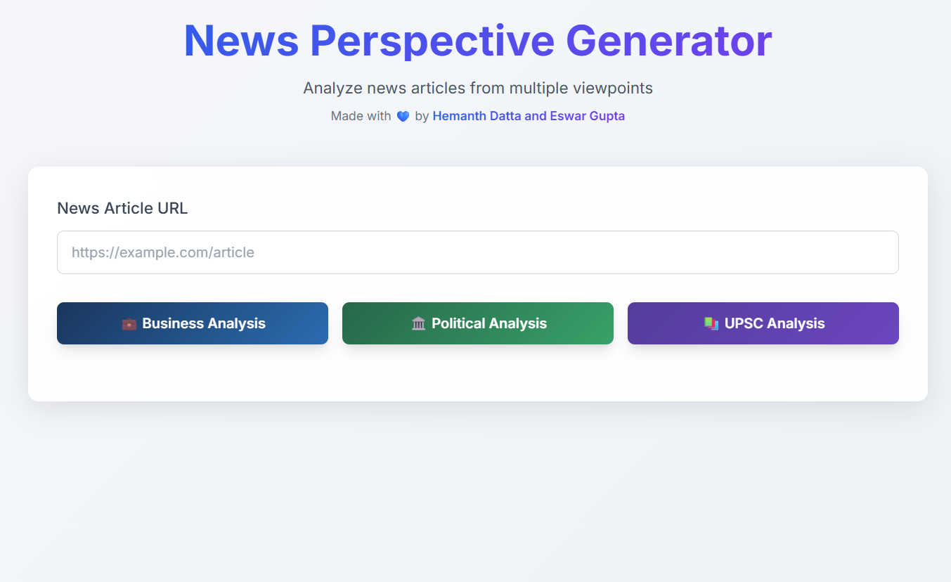 News Perspective Generator Web App
